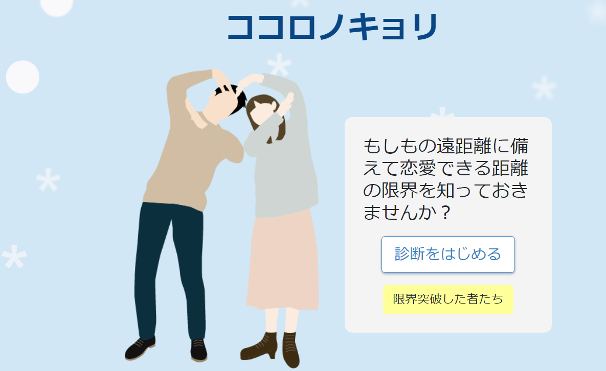 ココロノキョリ 遠距離恋愛の限界診断サービス ポートフォリオ紹介 Runteq Blog