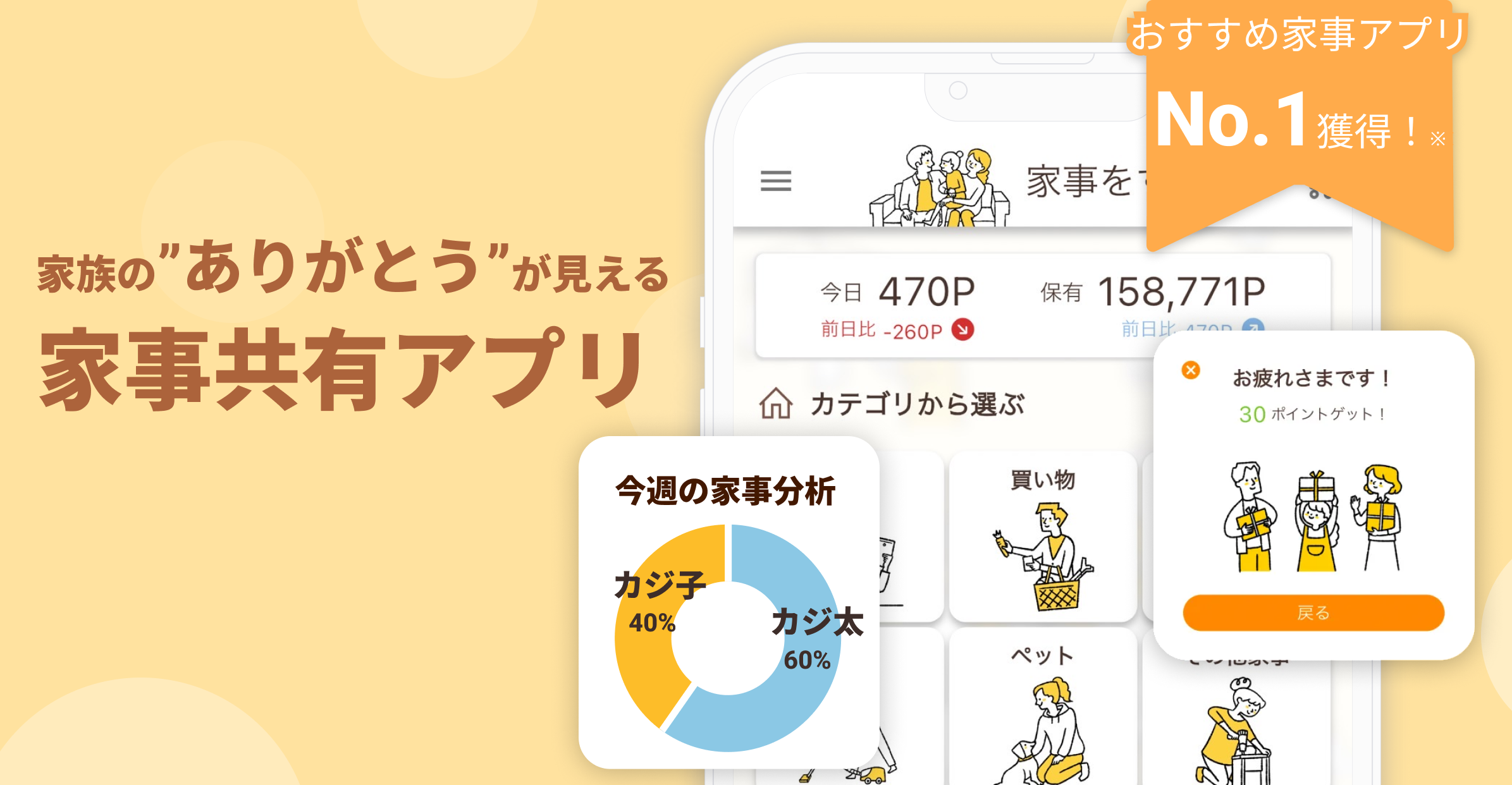 家事共有アプリ ポートフォリオ例